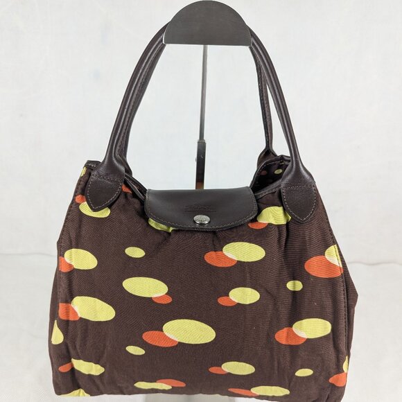 Longchamp Le Pliage Shoulder Brown Bag - Canvas/Leather - AUTH - Great Deal! - Picture 2 of 13